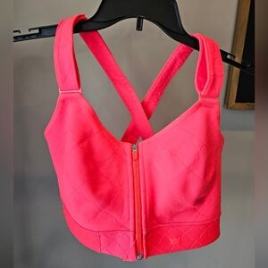 SheFit bra size 3Luxe Neon Peach Pink Orange High Impact Zipper
